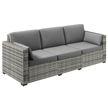 Wicker Outdoor Sofa - Gray - Furniture Home Direct