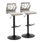 Folia - Contemporary Adjustable Barstool With Swivel With Rounded T Footrest (Set of 2) - Furniture Home Direct