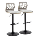 Folia - Contemporary Adjustable Barstool With Swivel With Rounded T Footrest (Set of 2) - Furniture Home Direct
