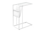 Accent Table, C - Shaped, Contemporary And Modern - White - Furniture Home Direct