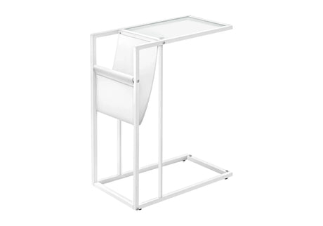 Accent Table, C - Shaped, Contemporary And Modern - White - Furniture Home Direct
