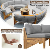 6 - Person Outdoor Sectional with Cushions and Coffee Table - Furniture Home Direct