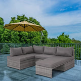 Outdoor Sectional With Cushions - Gray - Furniture Home Direct