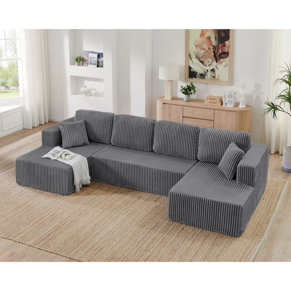 Modern Minimalist U - Shape Modular Sectional Sofa - Furniture Home Direct