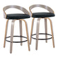 Grotto - Mid Century Modern Fixed Height Counter Stool With Swivel With Round Footrest (Set of 2) - Furniture Home Direct