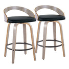Grotto - Mid Century Modern Fixed Height Counter Stool With Swivel With Round Footrest (Set of 2) - Furniture Home Direct