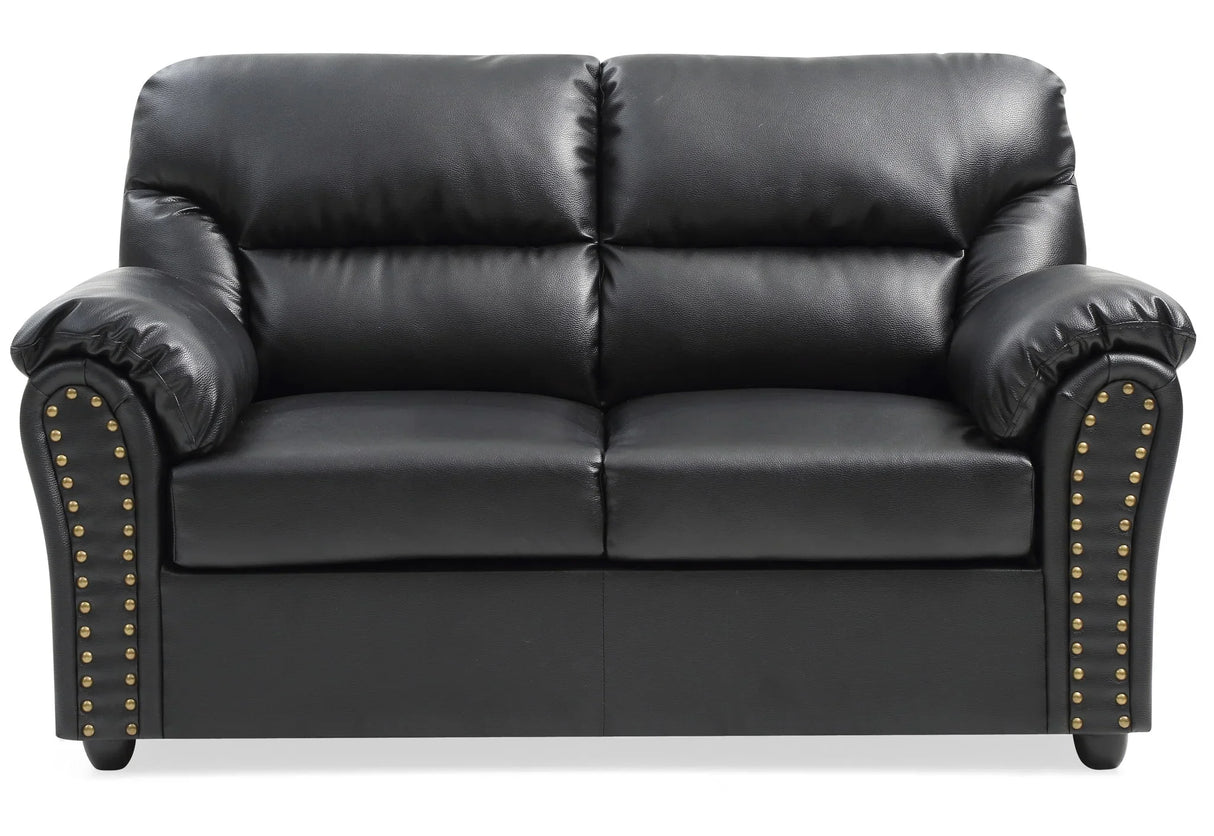 Chic Padded Loveseat For Modern Living - Black - Furniture Home Direct