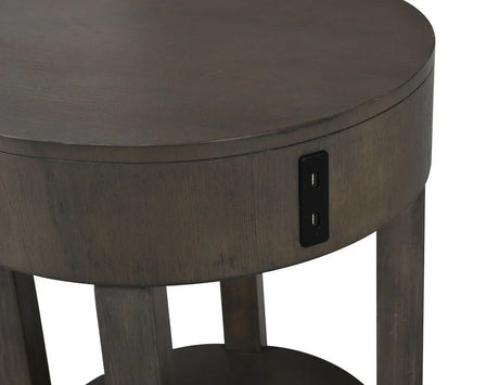 Jonah - MDF End Table With USB Ports - Light Brown - Furniture Home Direct