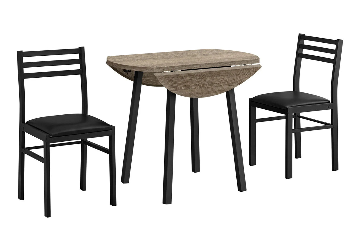 3 Pieces Dining Table Set, Small, Drop Leaf, Contemporary & Modern - Furniture Home Direct