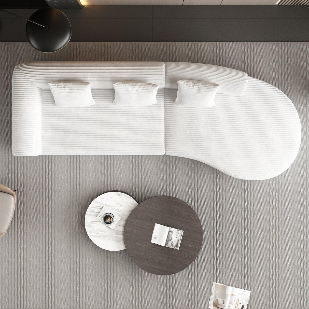 Modular Stationary Sofa - White - Furniture Home Direct