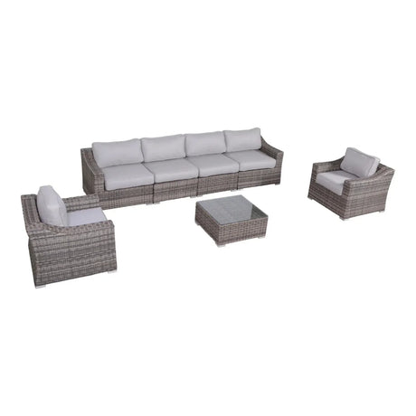 Outdoor Wicker Conversation Set With Cushions, All Weather - Furniture Home Direct