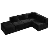 Modular Sectional Couches For Living Room With Deep Seat, L Shape Cloud Sofa Couch, High Density Memory Foam, Boneless Upholstered Couchesy - Black - Furniture Home Direct