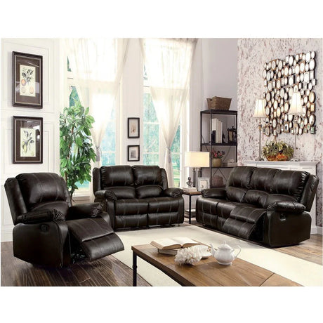 Zuriel - Synthetic Leather 3 Piece Living Room Recliner Set - Furniture Home Direct
