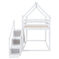 Twin Over Twin House Loft Or Bunk Bed With Slide And Staircase - Furniture Home Direct