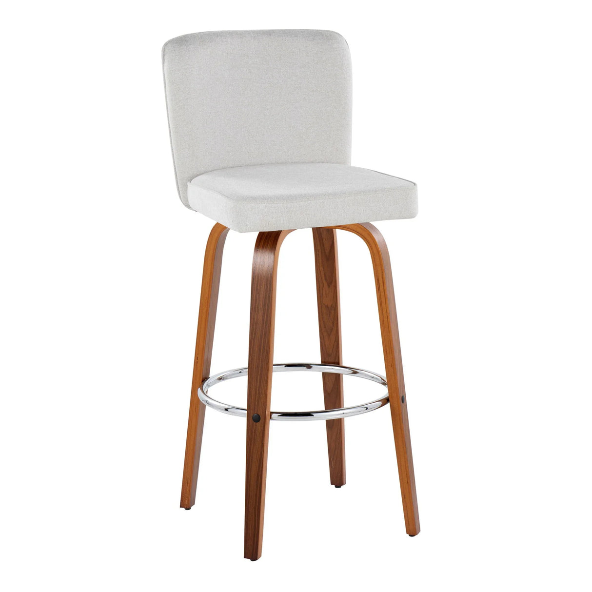 Henry - Contemporary Fixed Height Barstool With Swivel With Round Footrest (Set of 2) - Furniture Home Direct