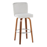 Henry - Contemporary Fixed Height Barstool With Swivel With Round Footrest (Set of 2) - Furniture Home Direct