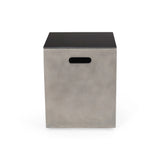 Modern Design Mgo Tank Holder Side Table With Ceramic Top - Black / Gray
