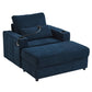 Modern Style Armchair Chaise Lounge Sofa Couch With Movable Storage Ottoman, USB Ports, Cup Holders, Phone Holder, Side Pockets - Furniture Home Direct