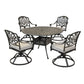 Round 48.03" Long Aluminum Dining Set With Cushions - Furniture Home Direct