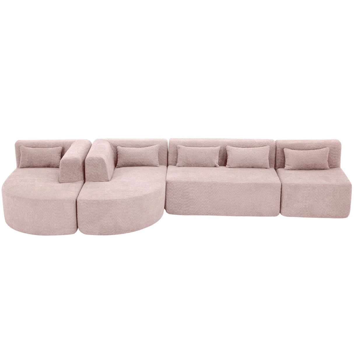 Upholstered Sofa Free Combined Sofa Couch With 2 Chaise Lounge And Five Back Pillows For Living Room - Furniture Home Direct
