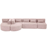 Upholstered Sofa Free Combined Sofa Couch With 2 Chaise Lounge And Five Back Pillows For Living Room - Furniture Home Direct