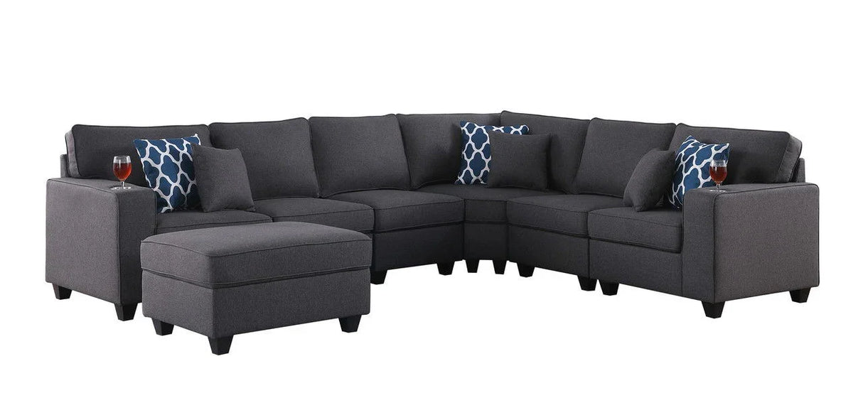 Cooper - Sectional Sofa With Ottomans And Cupholder - Furniture Home Direct