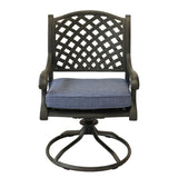 Square 8 Person 63.98" Long Dining Set With Dupione Brown Cushions - Furniture Home Direct