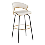 Jie - Fixed Height Contemporary Barstool With Swivel Round Footrest (Set of 2) - Furniture Home Direct
