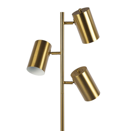 Harmony - Floor Lamp With Rotary Switch Triple Spots Block Base - Gold - Furniture Home Direct