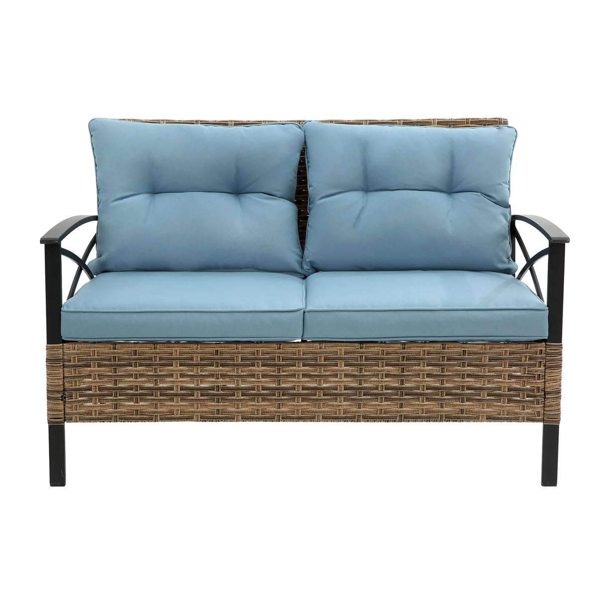 4 PC Outdoor Patio Set - Blue - Furniture Home Direct