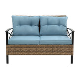 4 PC Outdoor Patio Set - Blue - Furniture Home Direct