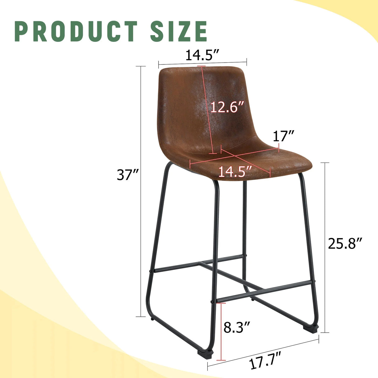 Retro Bar Chairs, Comfortable Stools (Set of 2) - Furniture Home Direct