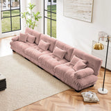 Chenille Sofa - Pink - Furniture Home Direct