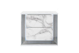 Moon 5 Piece White Marble King Bedroom Set(Inludes King Bed,Dresser,Mirror,Nightstand,Chest) - Furniture Home Direct
