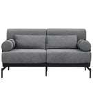 Modern Loveseat Sofa 2 Seater With USB Ports, Cylindrical Armrests - Furniture Home Direct