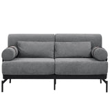 Modern Loveseat Sofa 2 Seater With USB Ports, Cylindrical Armrests - Furniture Home Direct