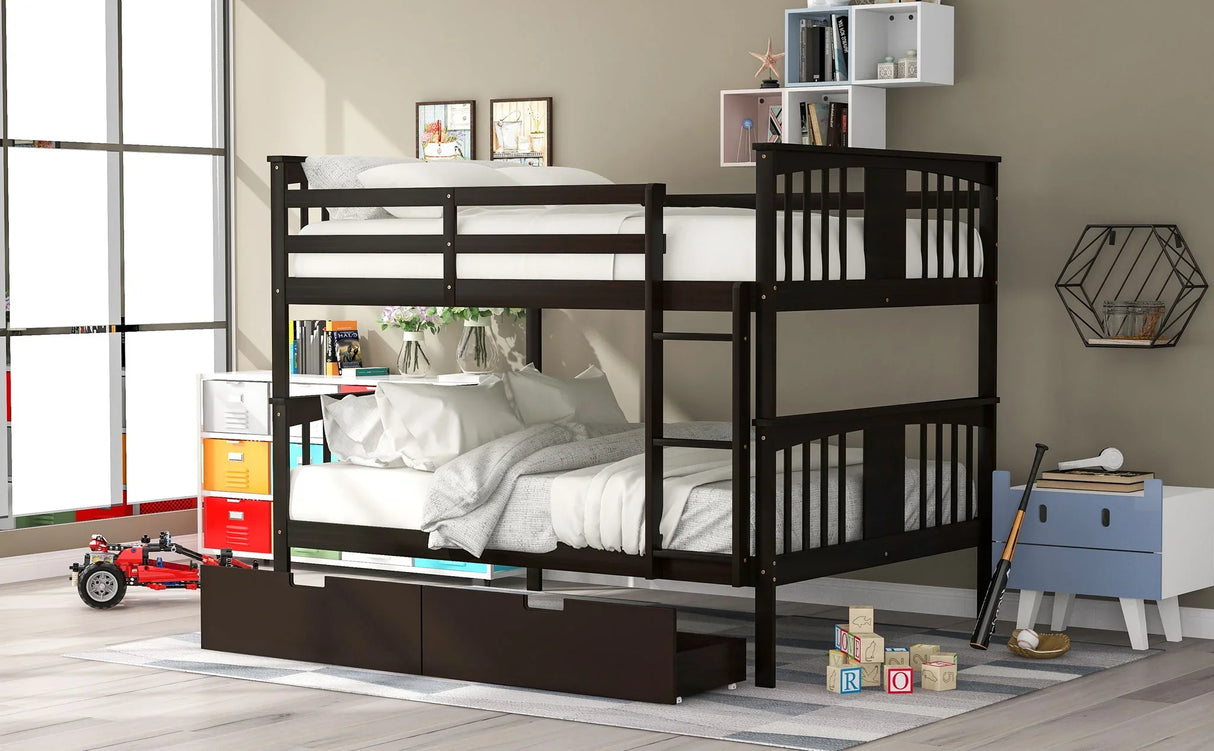 Bunk Bed With Ladder For Bedroom, Guest Room Furniture - Furniture Home Direct