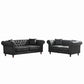 Chesterfield 3 And 2 Seater Sofa Set, High Tech Fabric Upholstered Couch For Living Room - Furniture Home Direct