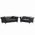 Chesterfield 3 And 2 Seater Sofa Set, High Tech Fabric Upholstered Couch For Living Room - Furniture Home Direct