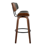 Lombardi - Mid-Century Modern Fixed Height Barstool With Swivel With Round Footrest (Set of 2) - Furniture Home Direct