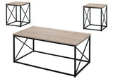 3 Pieces Table Set, Coffee, End, Side, Accent - Brown / Black - Furniture Home Direct