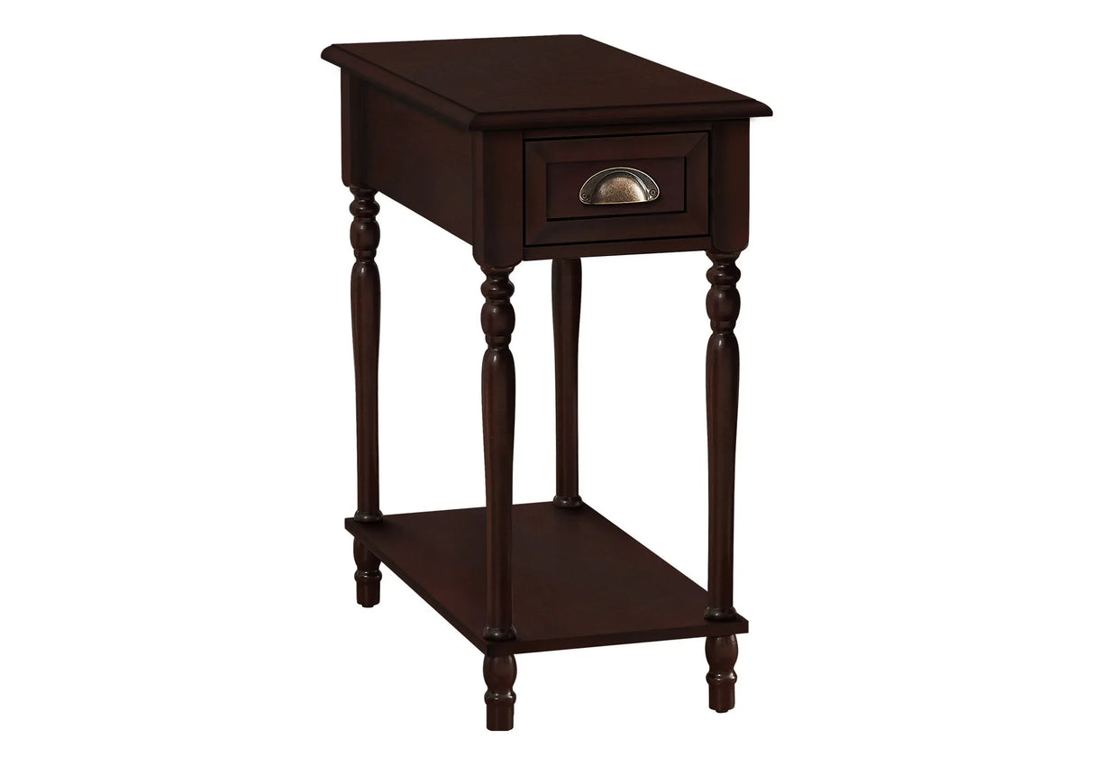 Accent Side Table, 2 Tier, Storage Drawer, Stylish Traditional Design - Furniture Home Direct