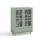 Minimalist Buffet Cabinet With Double Glass Doors And Drawer - Furniture Home Direct