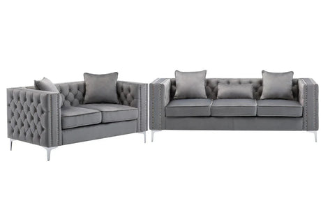 Lorreto - Velvet Fabric Living Room Set - Furniture Home Direct