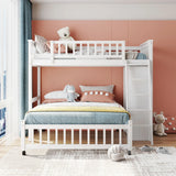 Bunk Bed With 6 Drawers And Flexible Shelves, Bottom Bed With Wheels - Furniture Home Direct