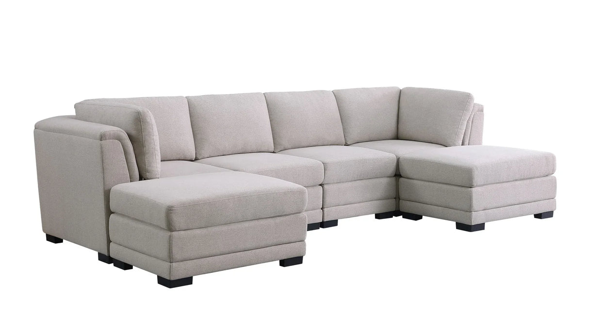 Kristin - Linen Fabric Reversible Sectional Sofa - Furniture Home Direct