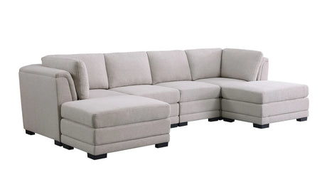 Kristin - Linen Fabric Reversible Sectional Sofa - Furniture Home Direct