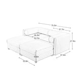 Contemporary Elegant White Chenille Sofa With Storage And Ottoman - Furniture Home Direct