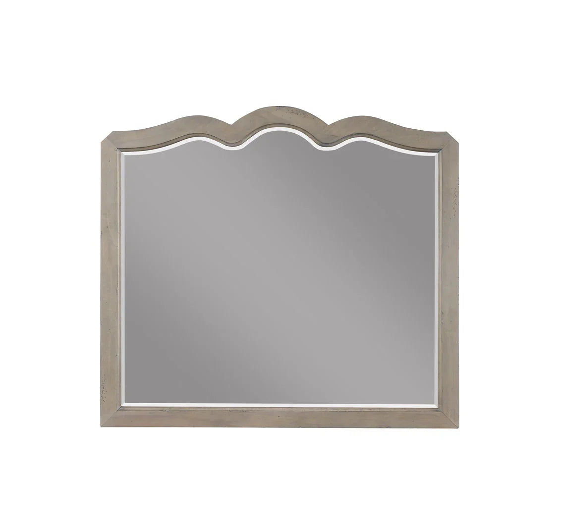 Laurel - Grove Scallop Shaped Mirror - White Poplar - Furniture Home Direct