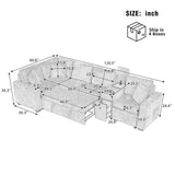 Contemporary L Shaped Convertible Sofa Bed With Pull Out Bed, Cup Holders, And Storage - Furniture Home Direct